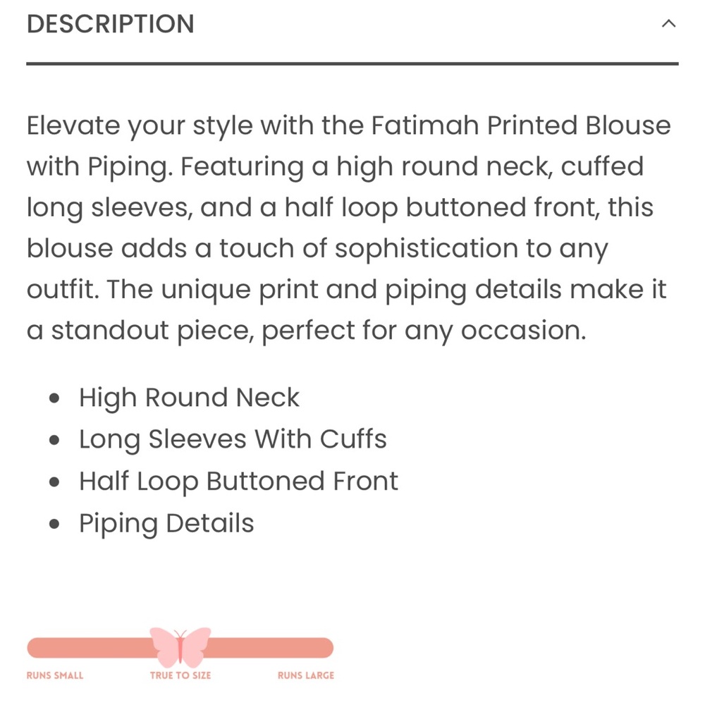 CIEBON Coordinating Fatimah Floral Print Mandarin Neck Long Sleeve Blouse - Picture 11 of 17